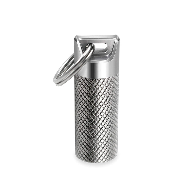 Ti Bottle Keychain Pill Holder Container Portable Titanium Waterproof Pill Box