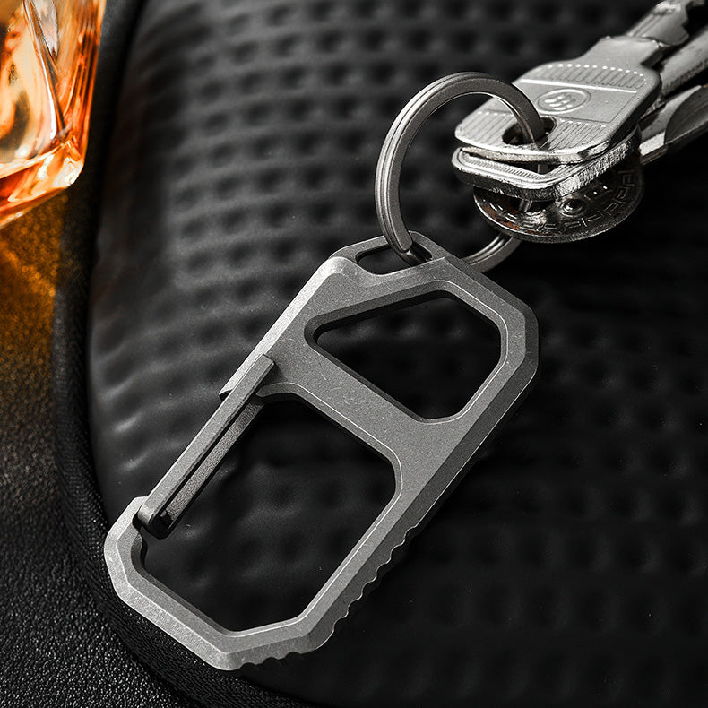 Titanium alloy with corkscrew keychain, high elasticity outdoor carabiner, strap buckle