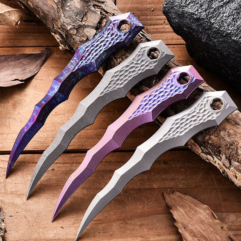 Titanium Alloy Tea Needle Multifunctional EDC Tool Outdoor Crowbar Color Lightning Pattern