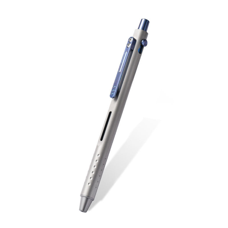 Titanium alloy ballpoint pen, push-type switch, portable stationery