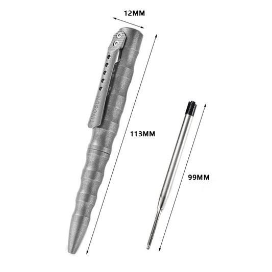 Titanium Alloy Tactical Pen, Stone Wash Finish, Pull Bolt Switch, Portable EDC Gear