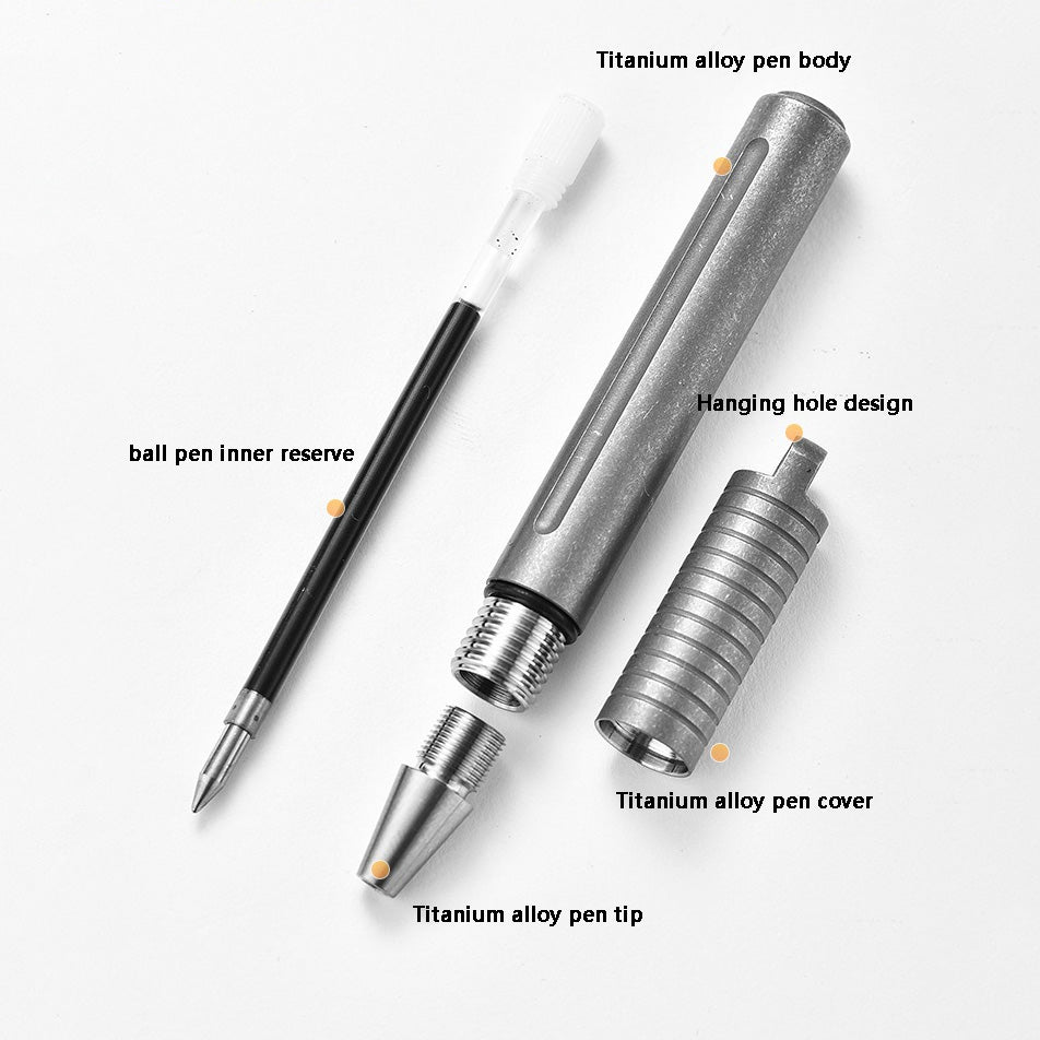 Titanium alloy pen, short version can hang keychain, EDC Outdoor carrying