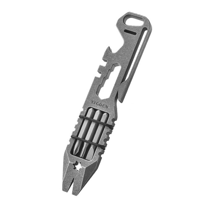 Multifunctional titanium alloy crowbar EDC portable tool with bottle opener, multi-specification screws, bicycle wheel adjustment