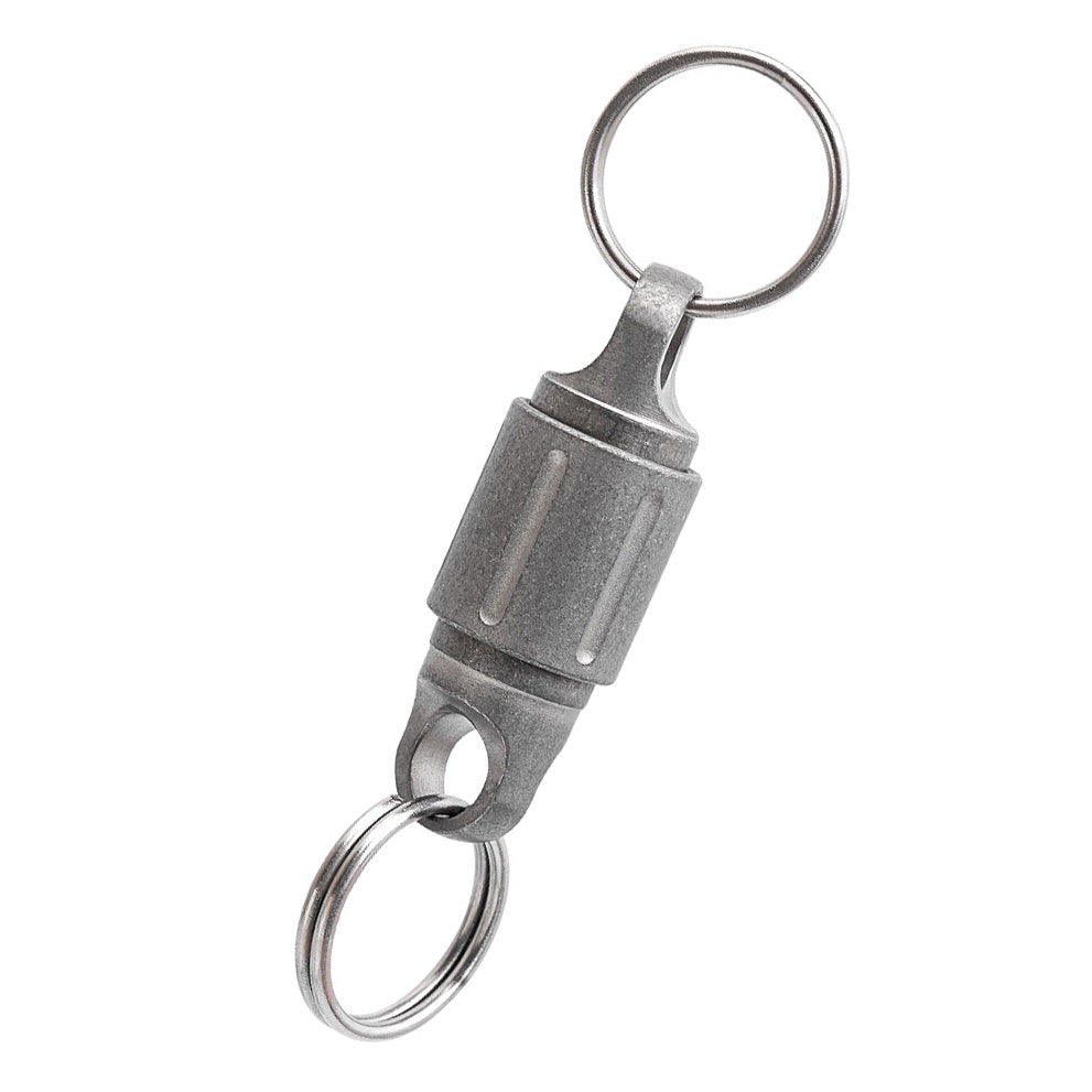 Titanium alloy magnetic keychain, 360° quick release two-way buckle, dark gray