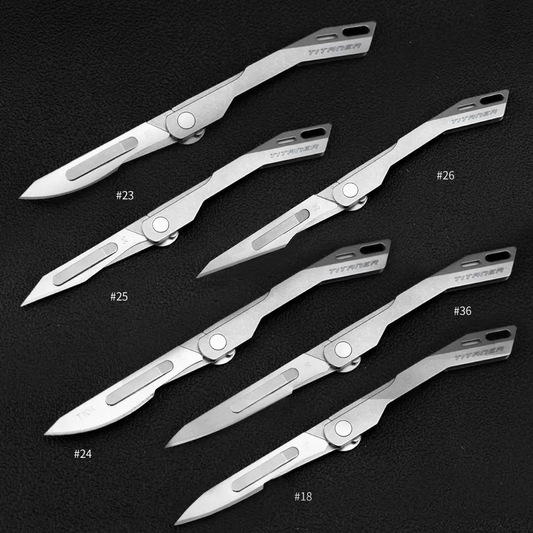 Titaner Titanium Mini Knife Surgical Folding Knife No. 24 Blade Falcon 2.0