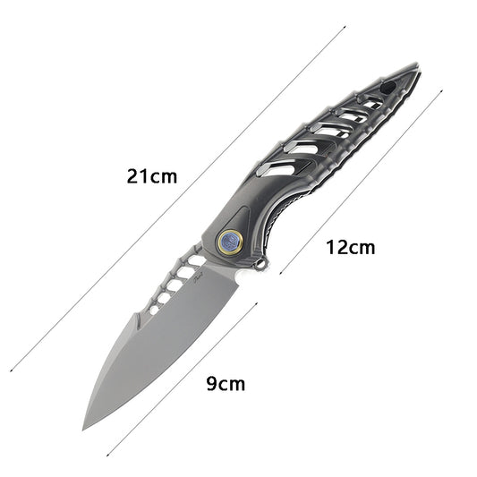 Rike Thor 7 Titanium Folding Knife S90V Blade(Gray)