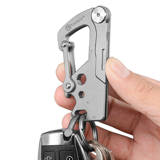TACRAY titanium keychain, men's multifunctional car keychain, with No. 24 surgical blade