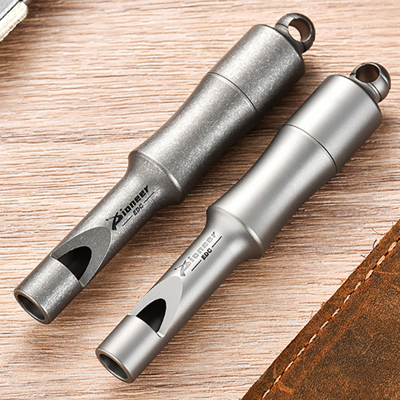 Titanium Alloy Multifunctional Sealed Cabin Whistle, Waterproof High Decibel Survival EDC Essential