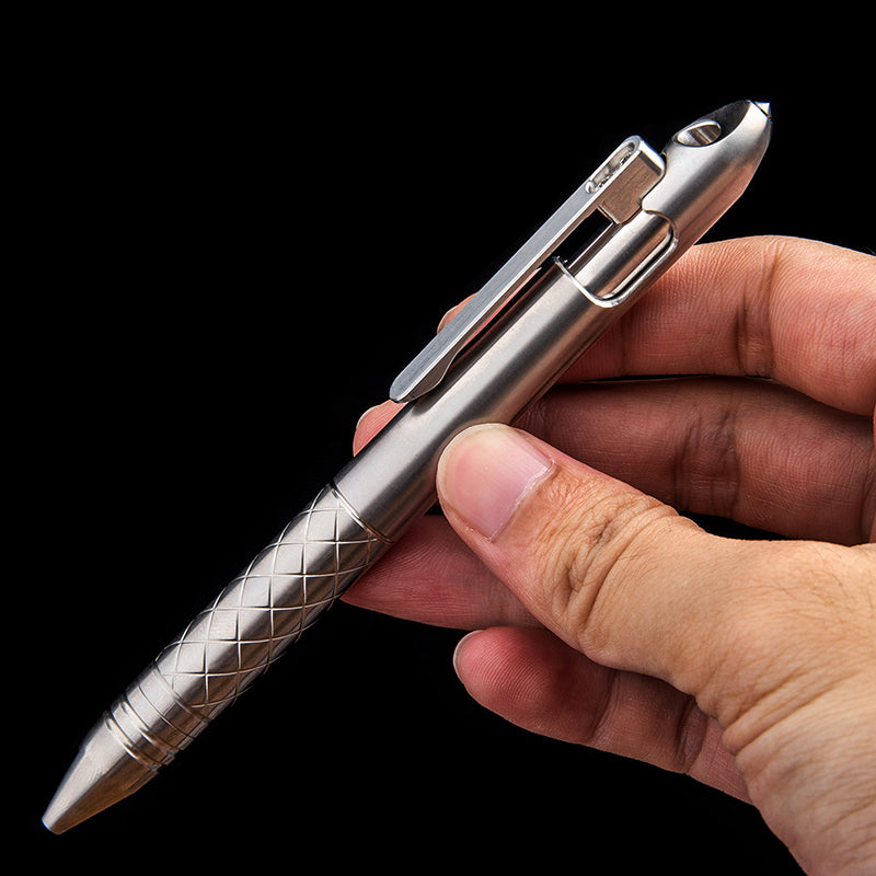 Tactical Pen Titanium alloy Pen bolt Pen Writing Pen T15(Silver)