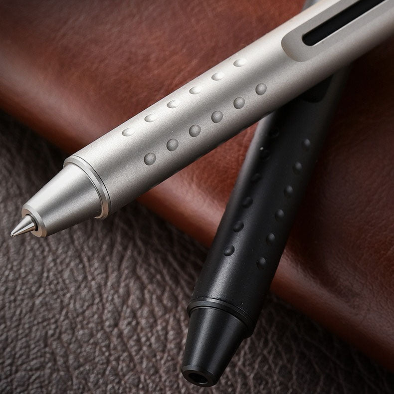 Titanium alloy ballpoint pen, push-type switch, portable stationery