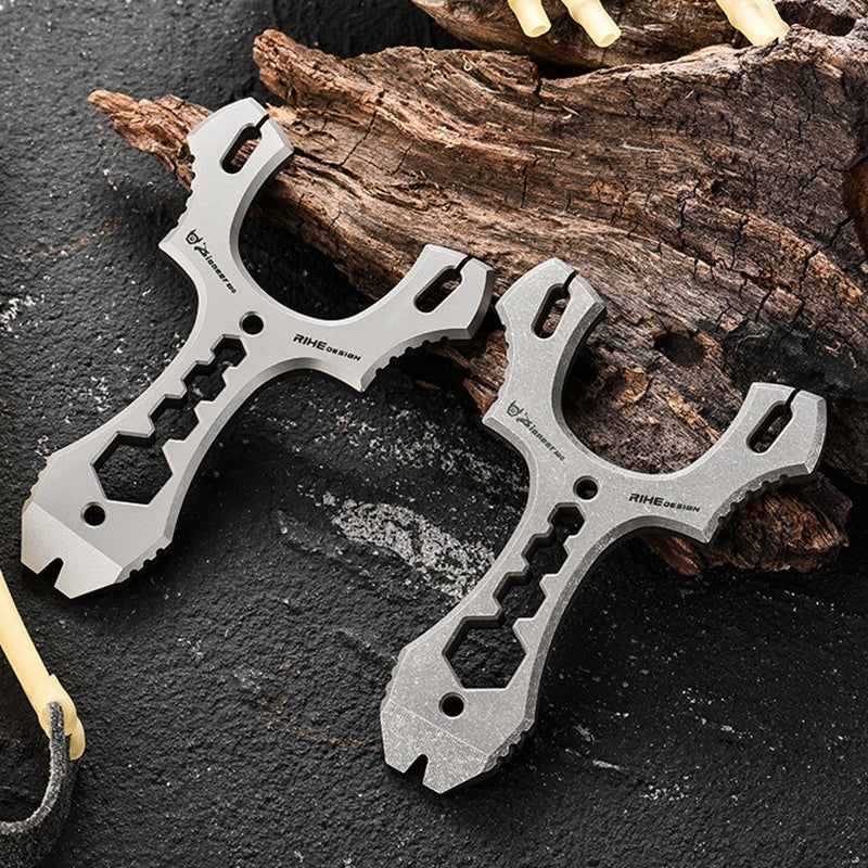 Titanium Alloy Multifunctional EDC Tool with Crowbar Wrench - Heavy Duty for Outdoor Survival & Daily Use