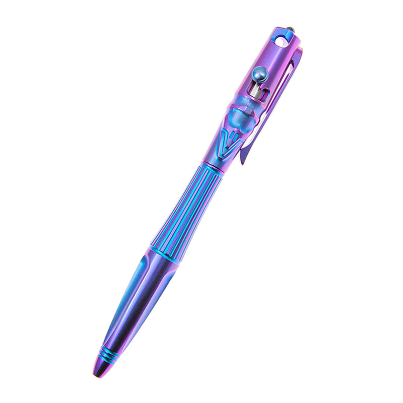 Rike knife Tactical Pen Bolt Action Pen Titanium Pen with Glass Breaker TP02 Blue Purple