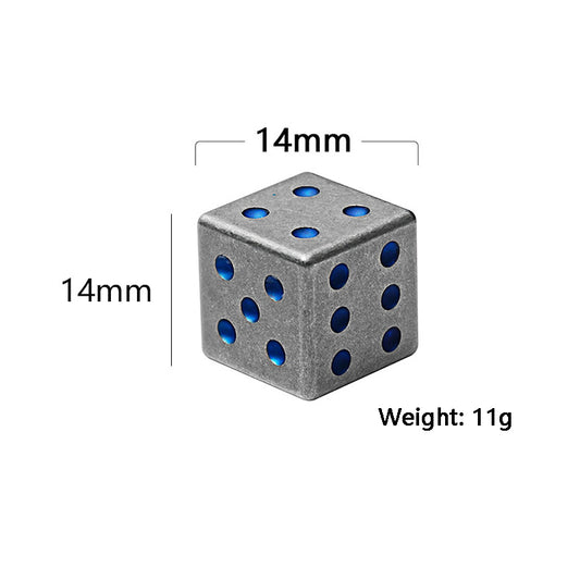Titanium Alloy Solid Dice EDC Decompression Toy Key Necklace Pendant