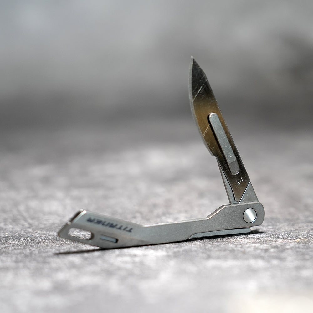 Titaner Titanium Mini Knife Surgical Folding Knife No. 24 Blade Falcon 2.0