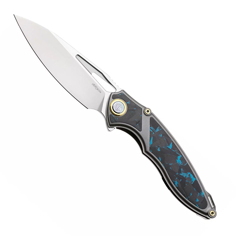 Rike Knife 1902s Small Folding Knife M390 Blade Material Blue Carbon Fiber Titanium Alloy Handle