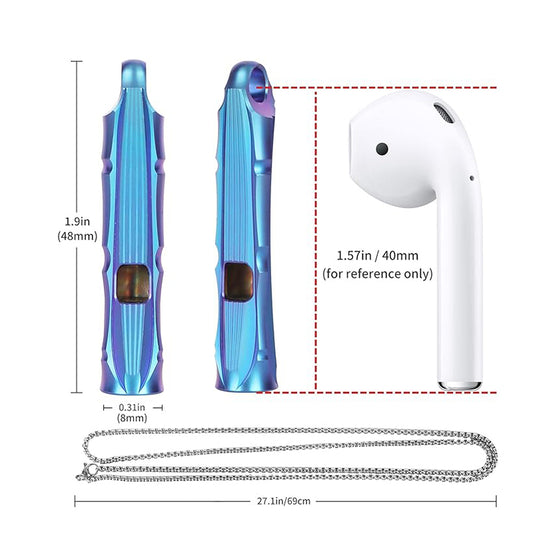 Emergency Whistle Titanium Whistle,EDC Safety Whistles Necklace (Blue)