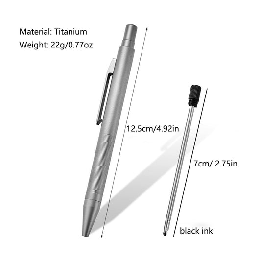 Titanium Alloy Business Writing Pen Multifunctional EDC Ballpoint Pen Portable Pen Clip-On Signature Pen