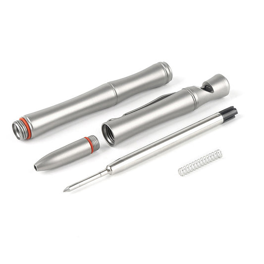 Bamboo multifunctional titanium alloy ballpoint pen tip with whistle