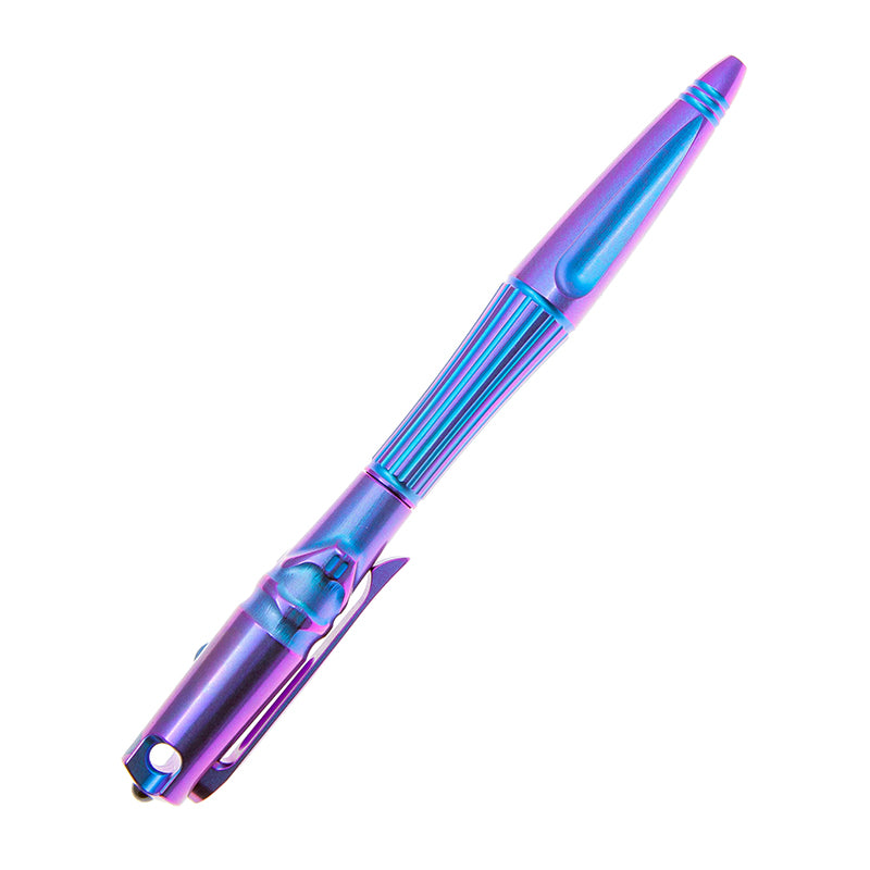 Rike knife Tactical Pen Bolt Action Pen Titanium Pen with Glass Breaker TP02 Blue Purple