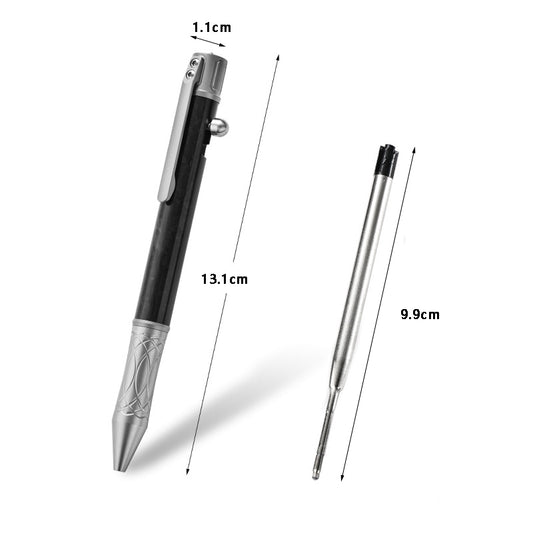 Titanium Alloy Carbon Fiber Tactical Pen Multifunctional Edc Equipment(Sand blasting)