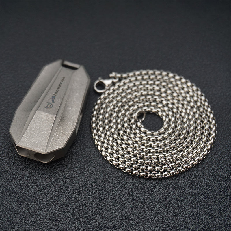 Waterproof Blowable Titanium Alloy Double-Hole Whistle, Necklace Design EDC Essential