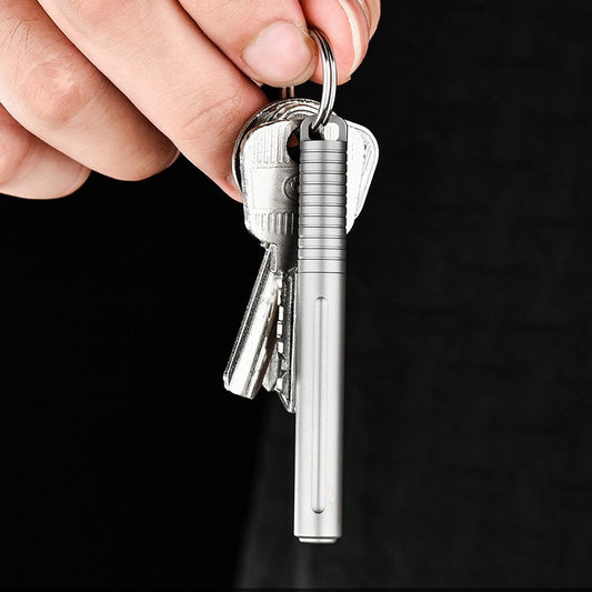 Titanium alloy pen, short version can hang keychain, EDC Outdoor carrying