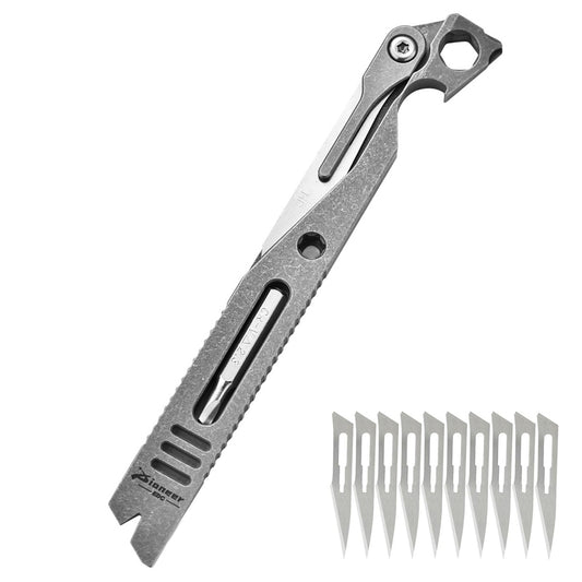 Compact Titanium Edc Multi-Tool - Portable Pocket-Sized Pry Bar With Bottle Opener, Screwdriver & Can Opener