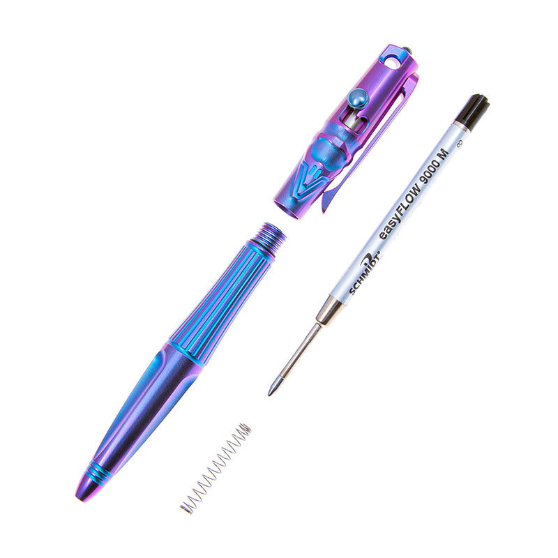 Rike knife Tactical Pen Bolt Action Pen Titanium Pen with Glass Breaker TP02 Blue Purple