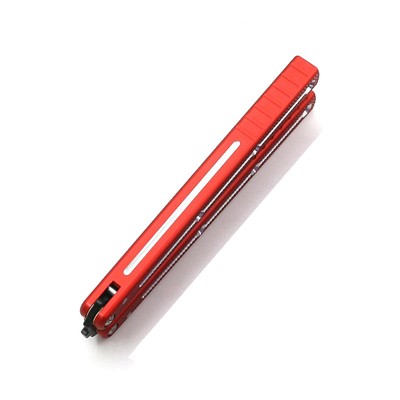 Aviation Aluminum Fancy Butterfly Practice Knife 440 Blade Red SF253