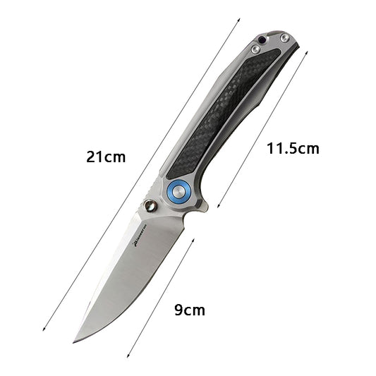 Titanium Carbon Fiber Folding Knife With D2 Steel Blade