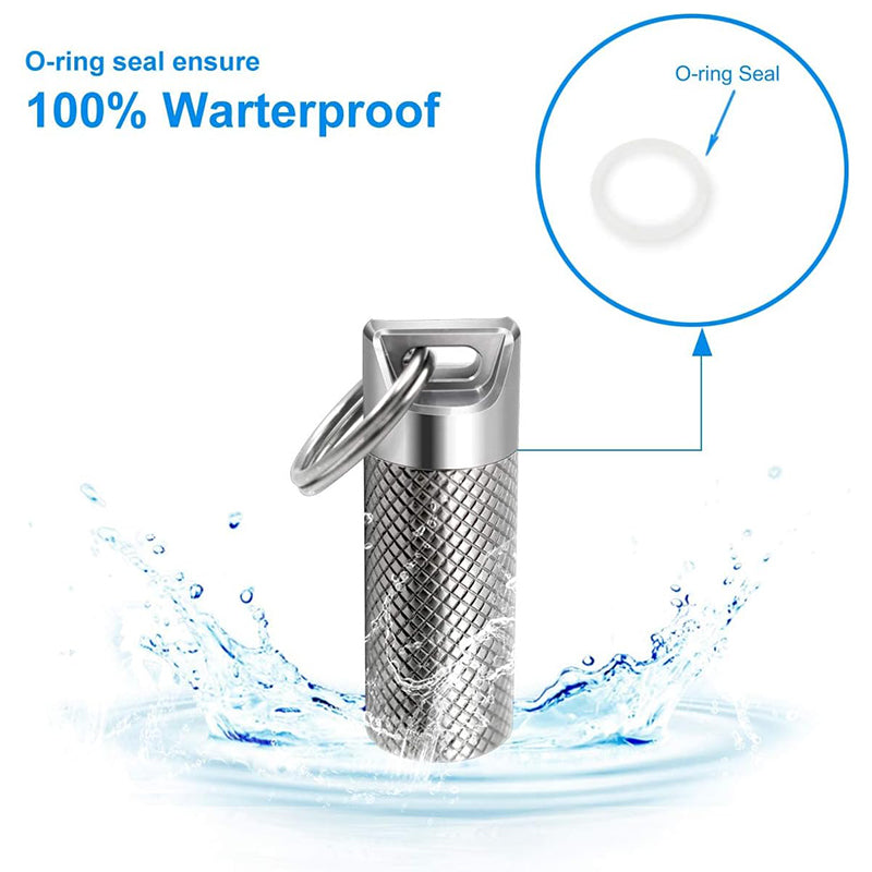 Ti Bottle Keychain Pill Holder Container Portable Titanium Waterproof Pill Box