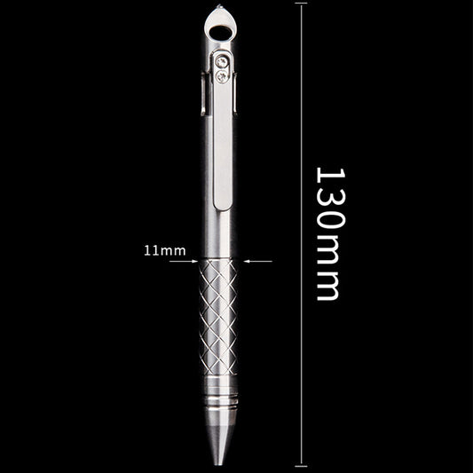Tactical Pen Titanium alloy Pen bolt Pen Writing Pen T15(Silver)