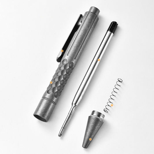 Titanium alloy signature pen, pull-out switch, with a back clip design, lightweight pocket for carrying
