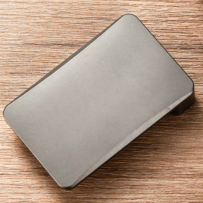 Silver Titanium Alloy Men's Belt Buckle Outdoor Portable Multifunctional Inner Buckle (No Belt Included)