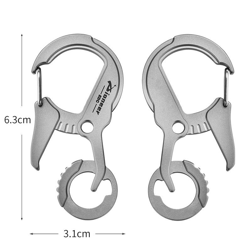 Titanium alloy multifunctional keychain, EDC pendant, with bottle opener