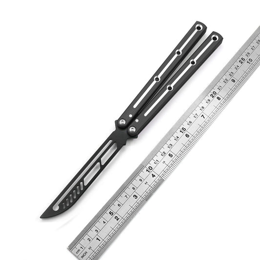Integrated Aviation Aluminum 440 Blade Fancy Butterfly Practice Knife Black SF255