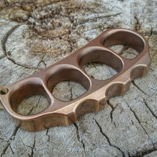 KASFLY Bronze Pea Pod Knuckle Multifunctional Self-Defense Tool Weight 173g