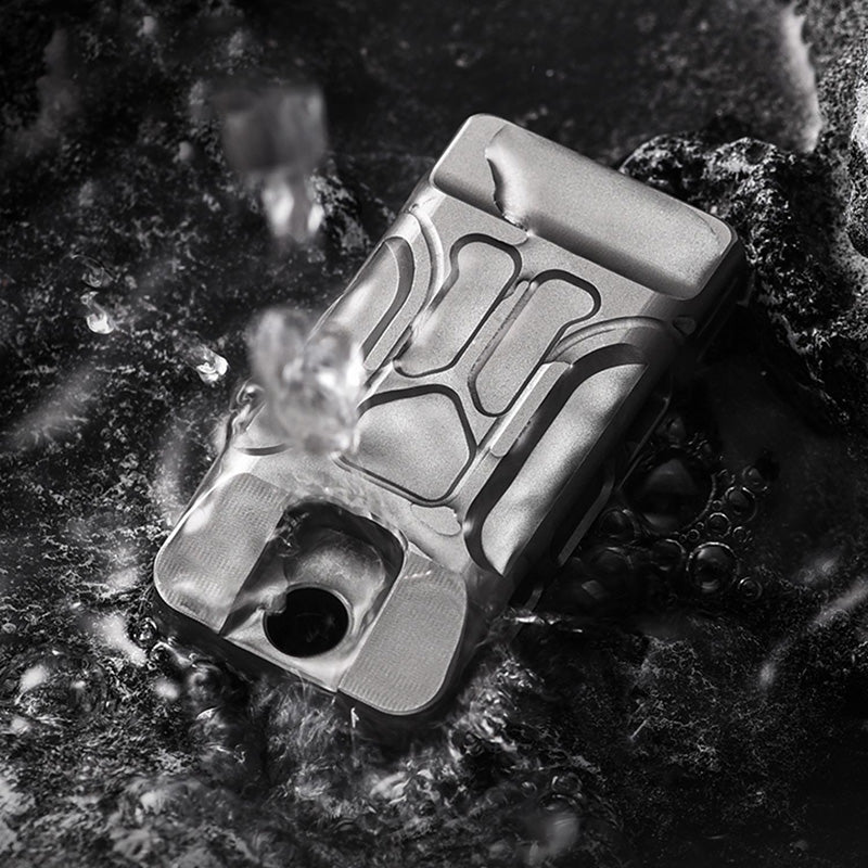 Emergency Whistle MANCOPE Titanium Whistles Double-Tube Whistle KS007 Gray