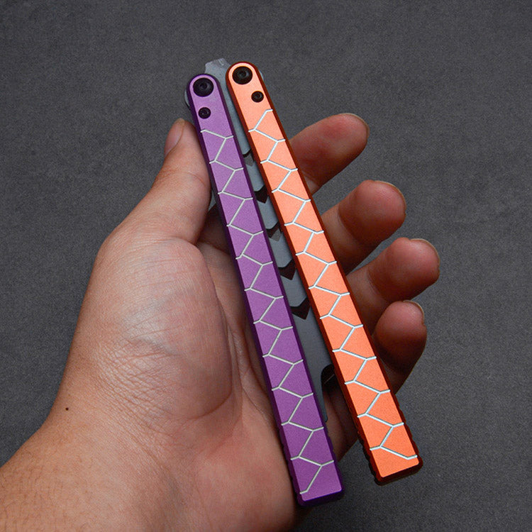 MANCOPE Aluminum Handle Butterfly Knife Balisong Trainer Spirit Snake BK007-OP