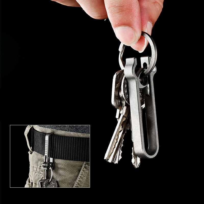 Quick detachable portable titanium alloy belt buckle, car keychain