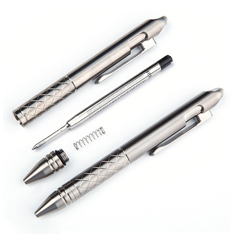 Tactical Pen Titanium alloy Pen bolt Pen Writing Pen T15(Silver)