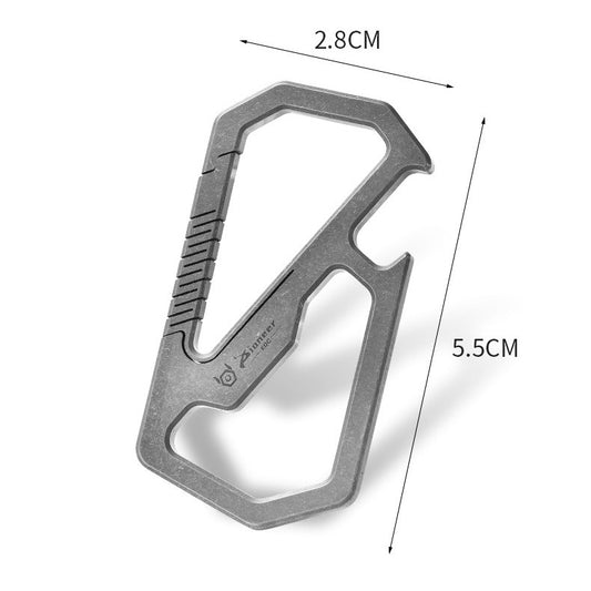 Titanium alloy multifunctional keychain, high elasticity buckle, bottle opener