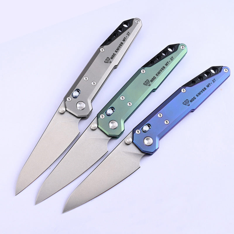 NOC KNIFE Folding Knife MT-27 Blade M390 Steel Pocket Knife Green