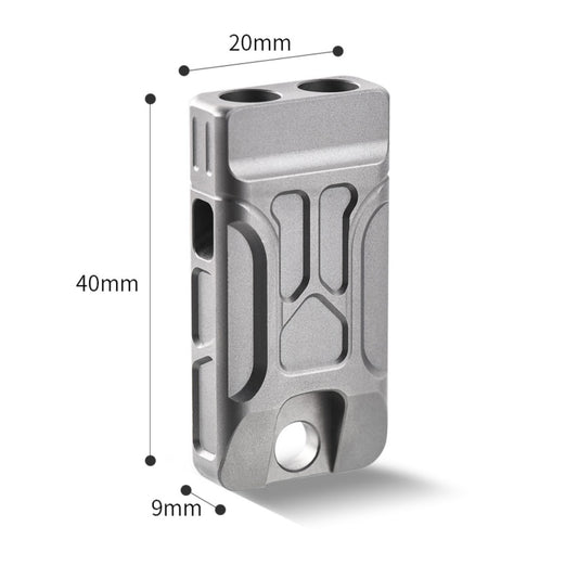 Emergency Whistle MANCOPE Titanium Whistles Double-Tube Whistle KS007 Gray