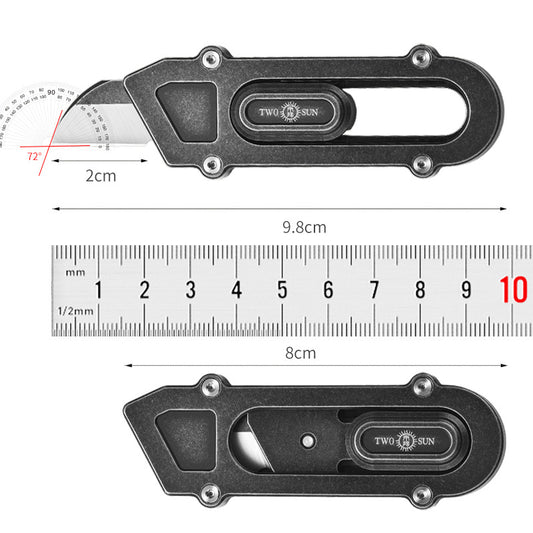 TC4 Titanium Alloy Multifunctional Utility Knife Paper Cutter, Black | EDC & Outdoor Essential