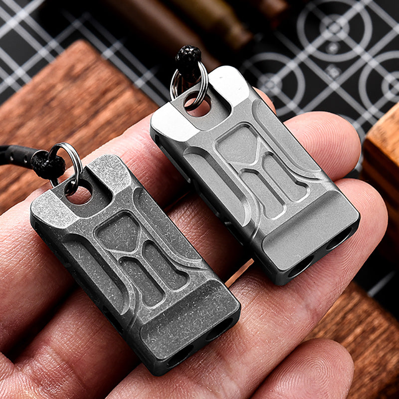Emergency Whistle Titanium Necklace Whistle Outdoor Whistle Stone wash