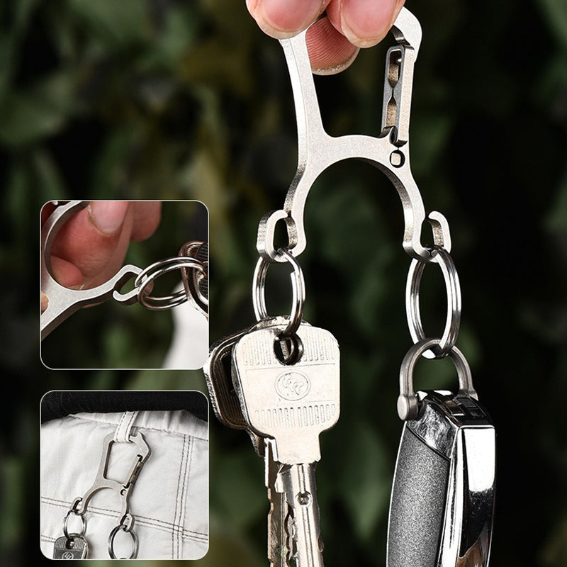 Titanium Alloy Multifunctional EDC Tool - Key Holder & Bottle Opener, Perfect For Outdoor Adventures