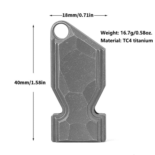 Hammered Stone Washed Titanium Alloy Whistle, Waterproof Portable EDC Essential