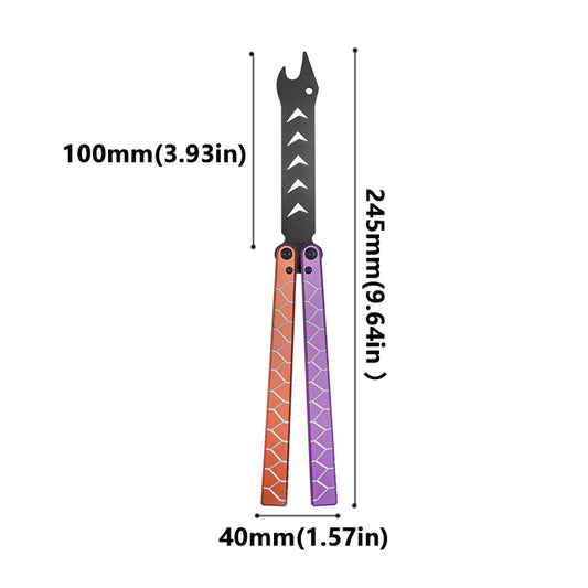 MANCOPE Aluminum Handle Butterfly Knife Balisong Trainer Spirit Snake BK007-OP