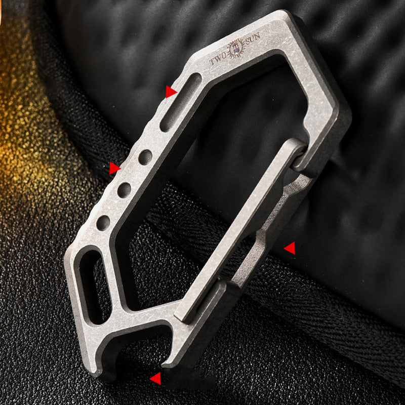 Titanium alloy Keychain Multifunctional Keychain Bottle Opener, Titanium Carabiner